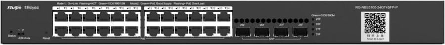 Ruijie RG-NBS3100-24GT4SFP-P-V2, 28-Port Gigabit Layer 2 Cloud Managed PoE Switch
