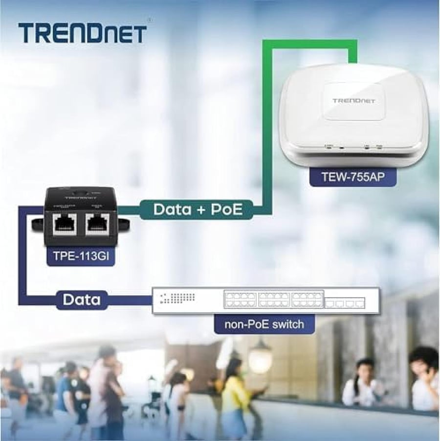TRENDnet N300 Wireless PoE Access Point with Software Controller, Gigabit, AP, Client - TEW-755AP