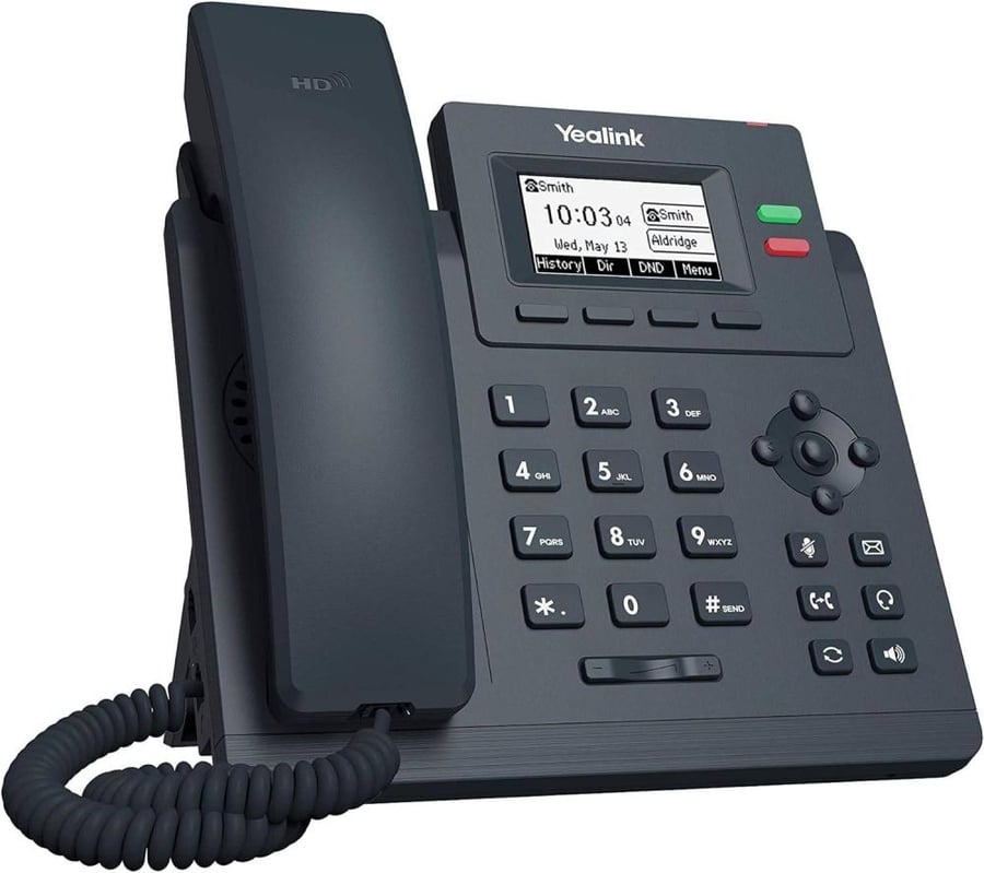 Yealink SIP T31G Entry Level HD Gigabit IP Corded Phone with Extra Large Graphical Pixel Backlit LCD Display (132 x 64) - Black
