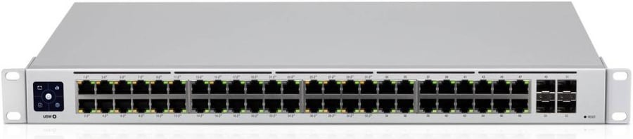 Ubiquiti Networks UniFi USW-48-POE 48-Port Gigabit PoE+ Compliant Managed Switch, 104 Gbps Switching Capacity, 195W PoE Power, Layer 2 Management, -5 to 40°C Operating Temperature | USW-48-POE