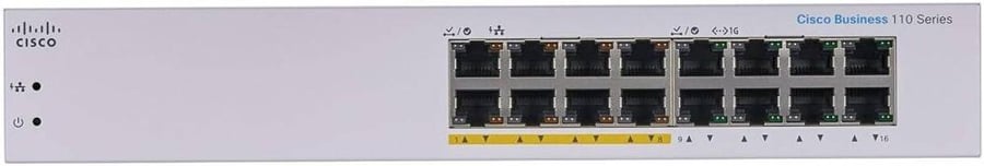 Cisco Business CBS110-16PP-D Unmanaged Switch | 16 Port GE | Partial PoE | Limited Lifetime Protection (CBS110-16PP-D)