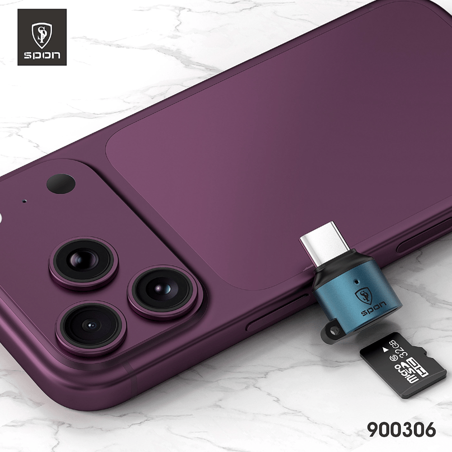 قارئ ذاكرة سبون SPON USB-C 3.0 لبطاقات MicroSD بسرعة 5Gbps
