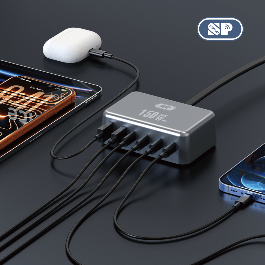 شاحن ايسنوب GaN 150W يشحن 6 أجهزة في وقت واحد