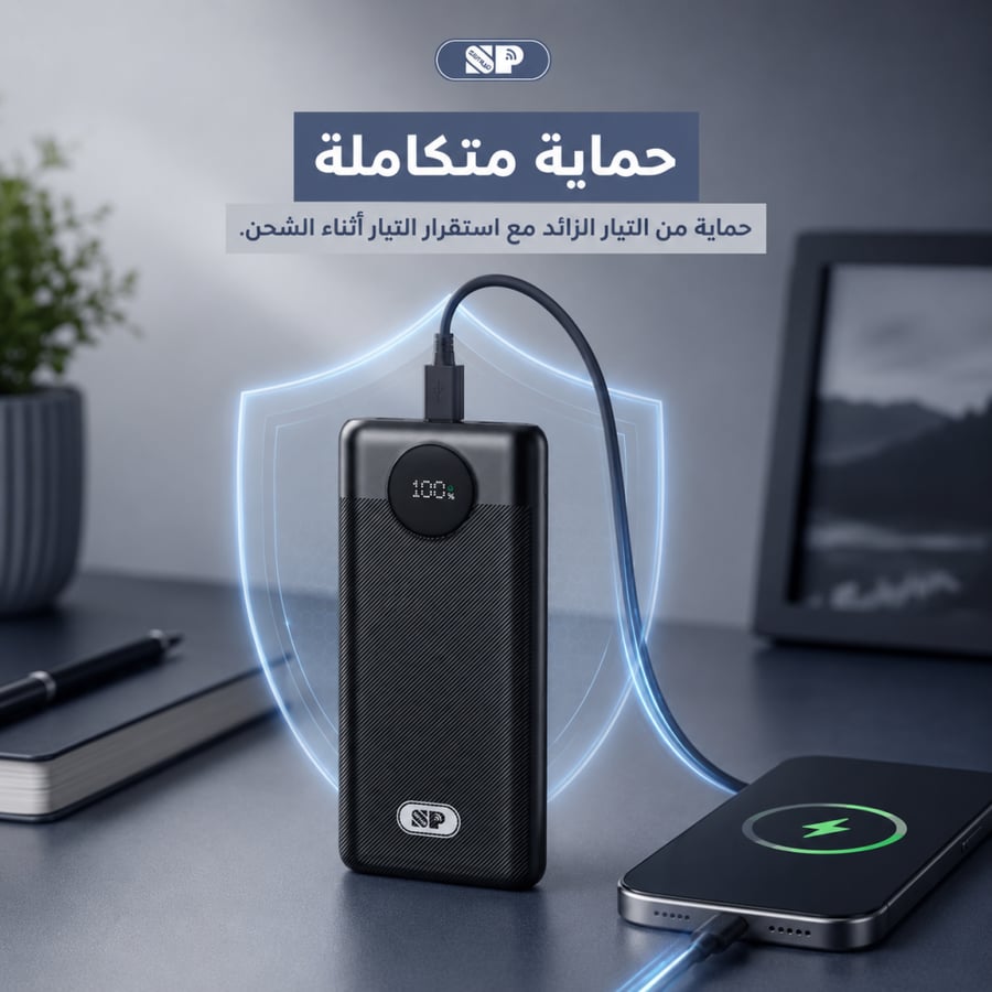 باور بانك ايسنوب شحن سريع سعة 20,000 مللي أمبير مع شاشة رقمية