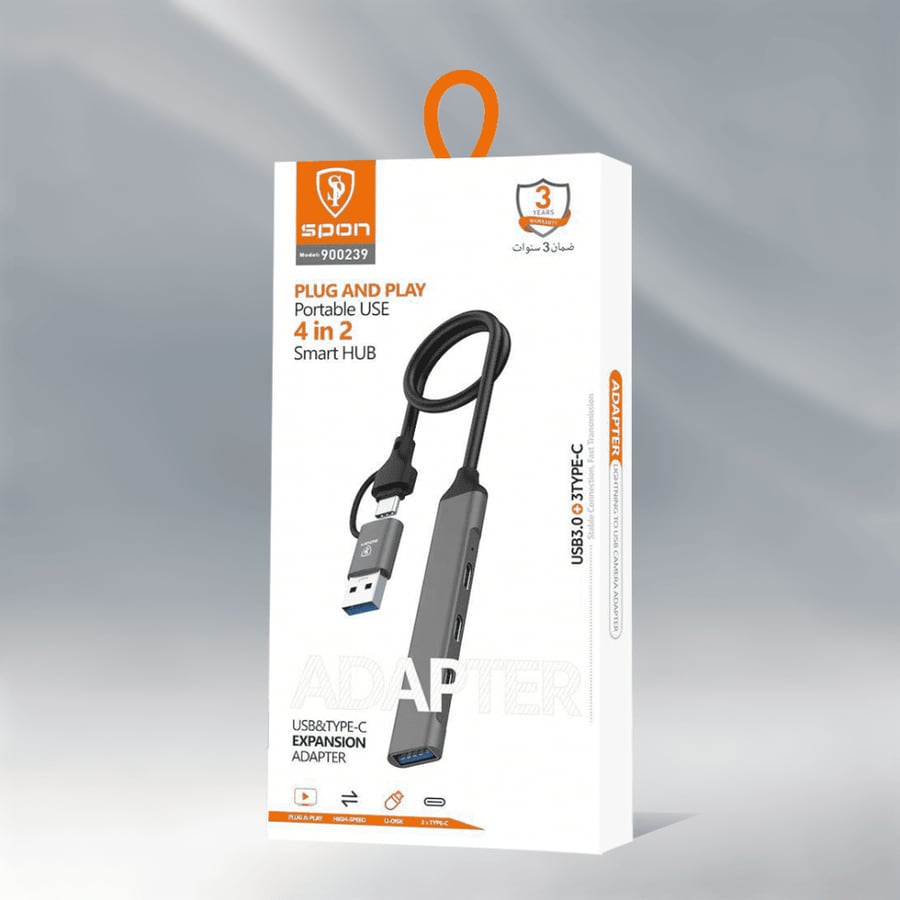 تحويلة تايب سي  USB  للجوال واللابتوب 4 في 2