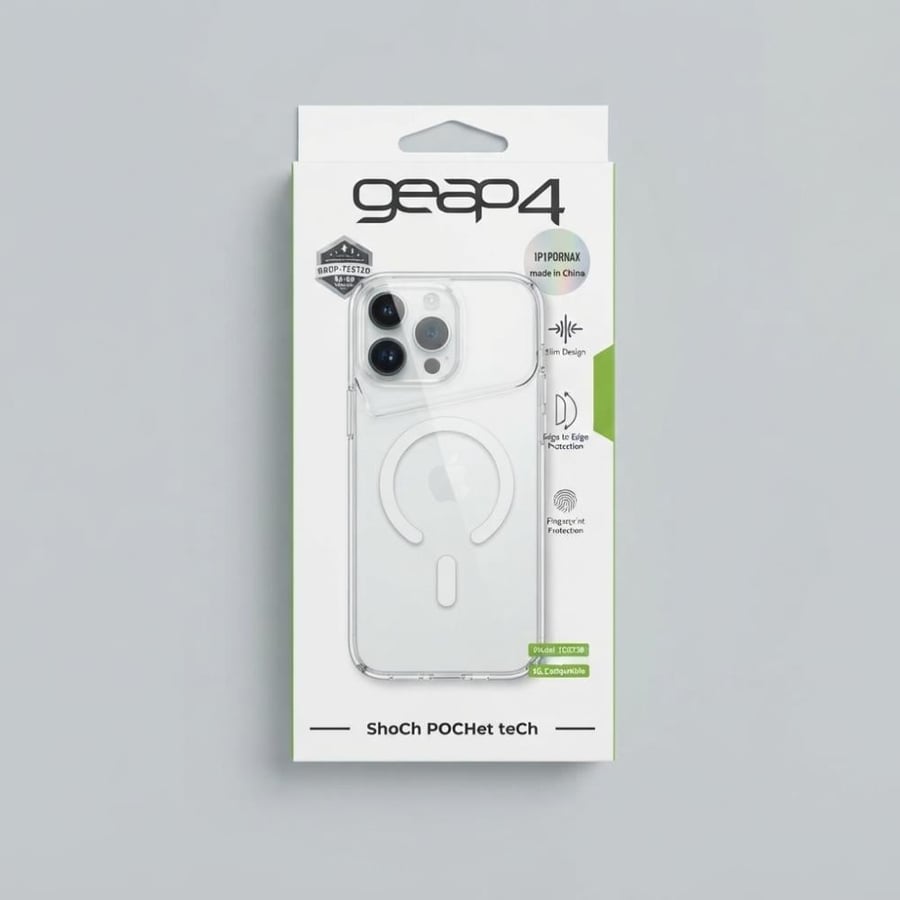 جراب حماية شفاف geap-4 مع خاصية ماج سيف (MagSafe) لاصدارات ايفون 18