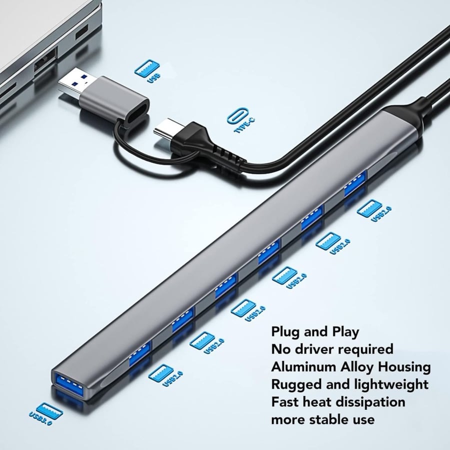 تحويلة تايب سي  USB  للجوال واللابتوب 7 في 2