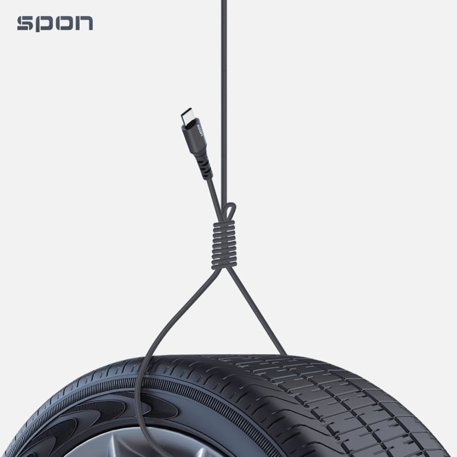 سلك شاحن USB تايب سي قماش ضد القطع SPON