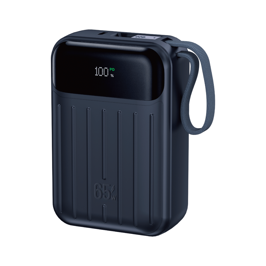 باور بنك SPON 30000mAh شحن فائق 65W — كيبل مدمج وضمان 5 سنوات