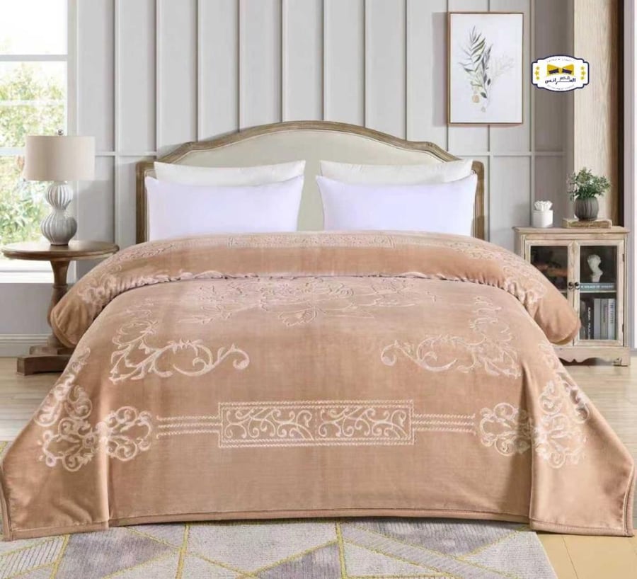 Double blanket, 6 kilograms, embroidered, double-sided