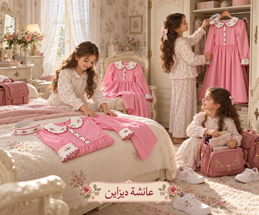 مريول  بالابه االمطرزه بالورود الصغيره