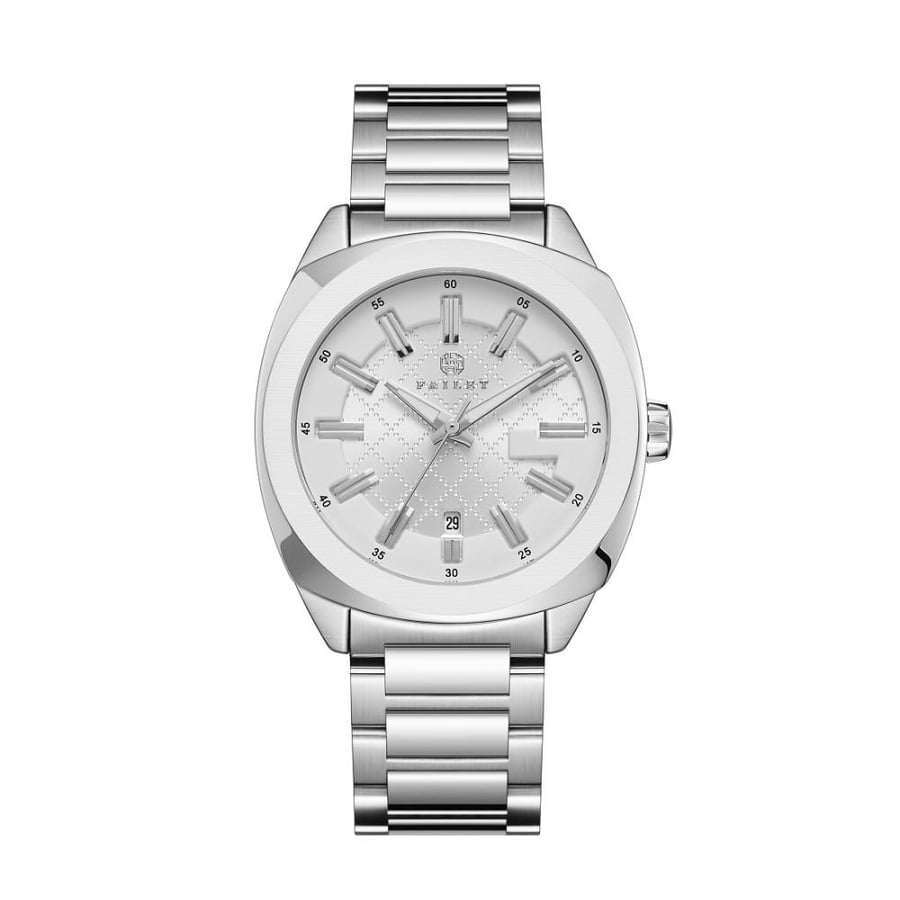 Men's silver watch with white dial, Vailt brand