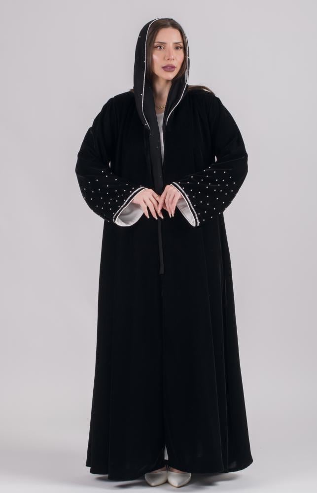 عبايه مخمل ولولو 210#