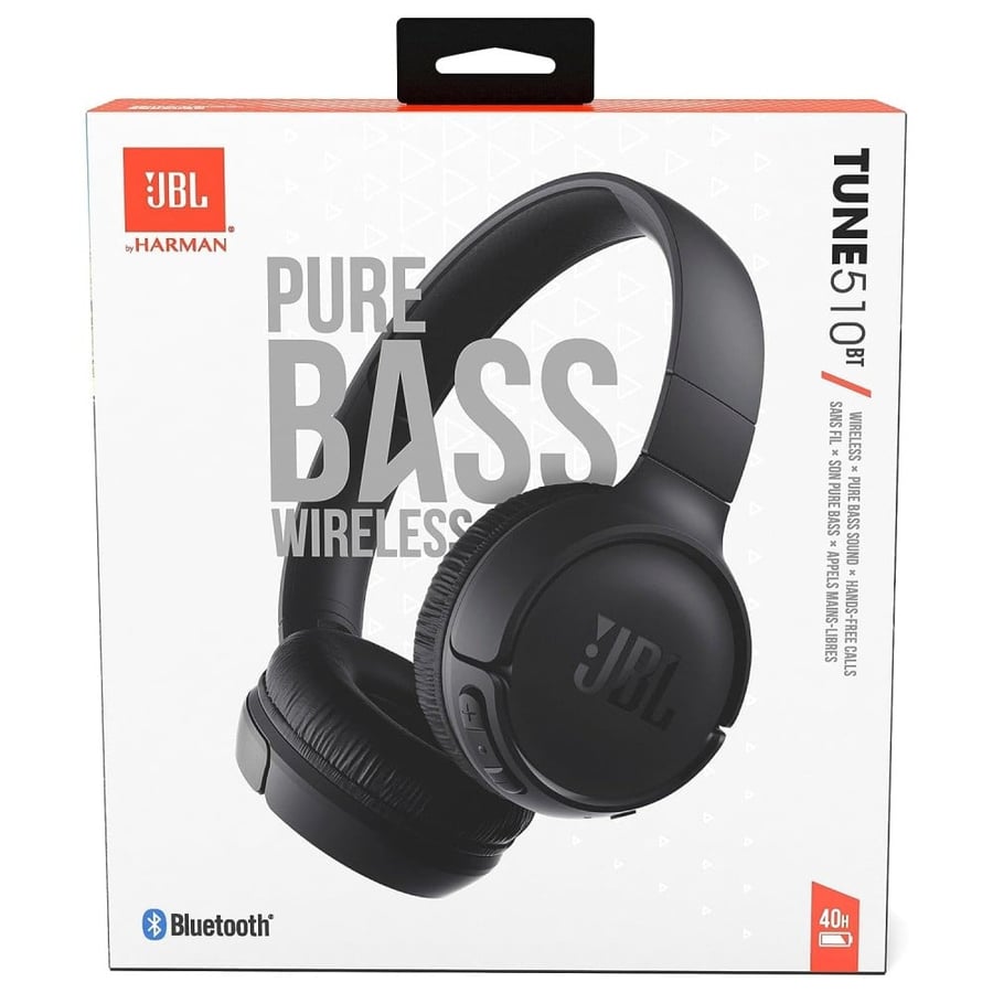 سماعات رأس محيطية قابلة للطي JBL Tune 510BT JBL بصوت جهوري عميق وبطارية 40 ساعة