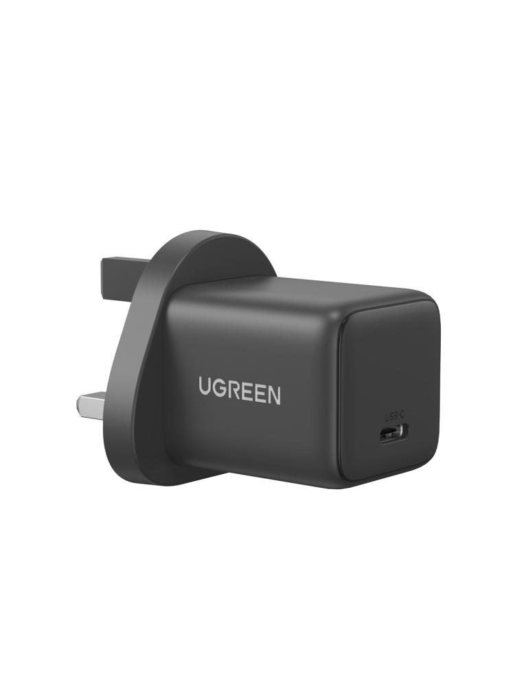 شاحن يوجرين سريع 20 واط بتقنية GaN ومنفذ USB-C - رمادي