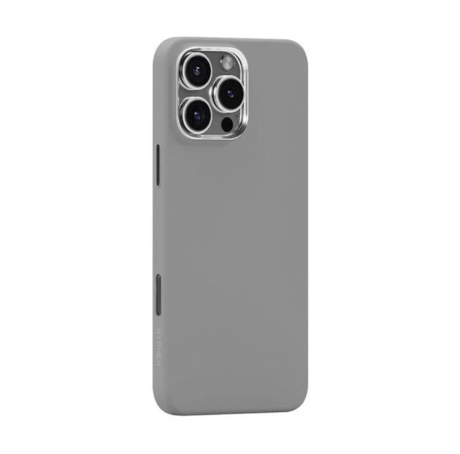 جراب سيليكون ماج سيف لهاتف iPhone 16 Pro باللون الرمادي من HYPHEN TINT - حماية فائقة وتصميم متميز