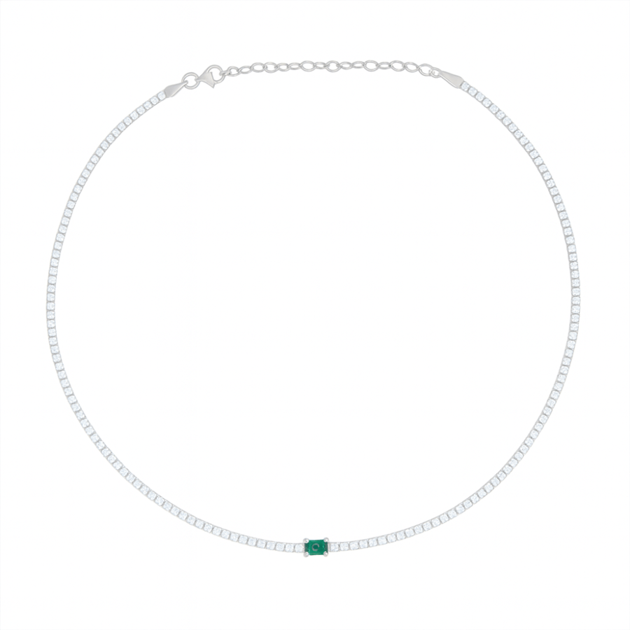 Tennis contract with a rectangular green stone