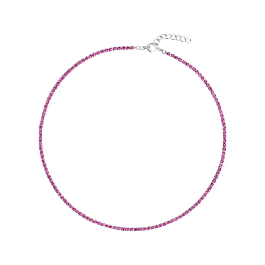 Ruby 1mm Tennis Necklace - A Touch of Elegance