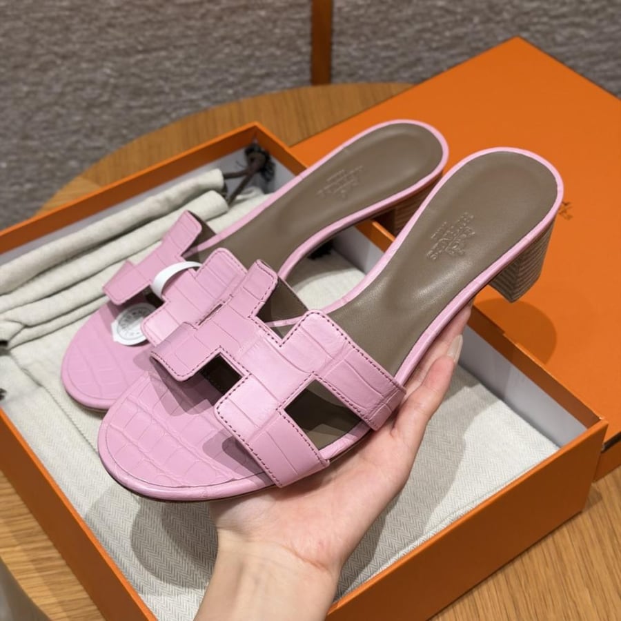 hermes slides crocodile