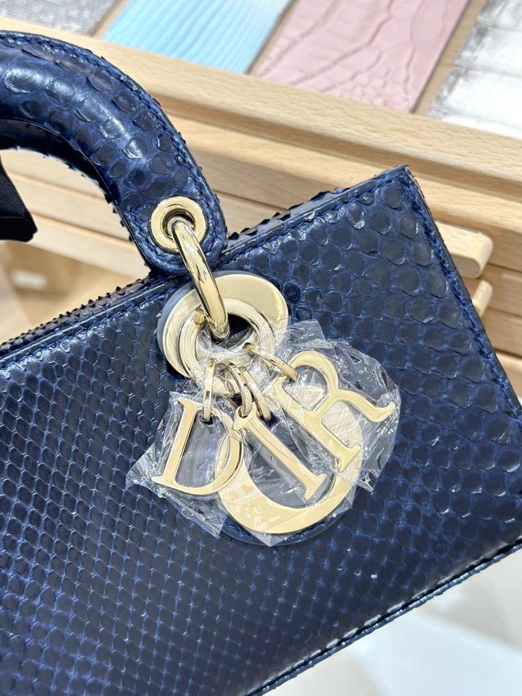 d joy dior blue lizard Small size
