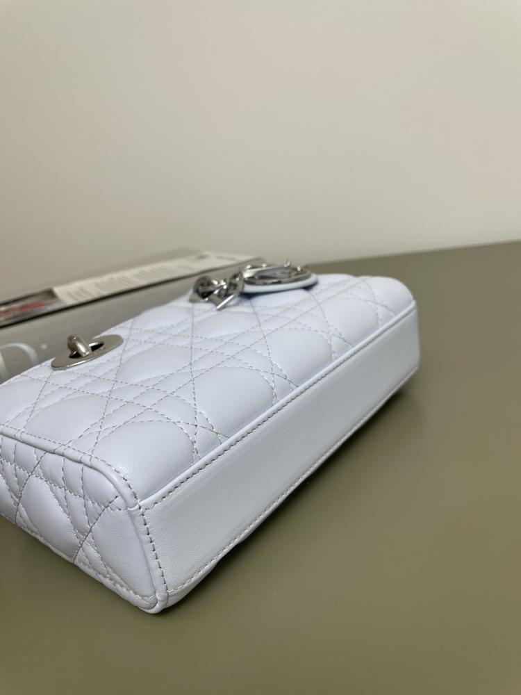 Mini Lady D-Joy Bag Ice Blue Cannage Lambskin