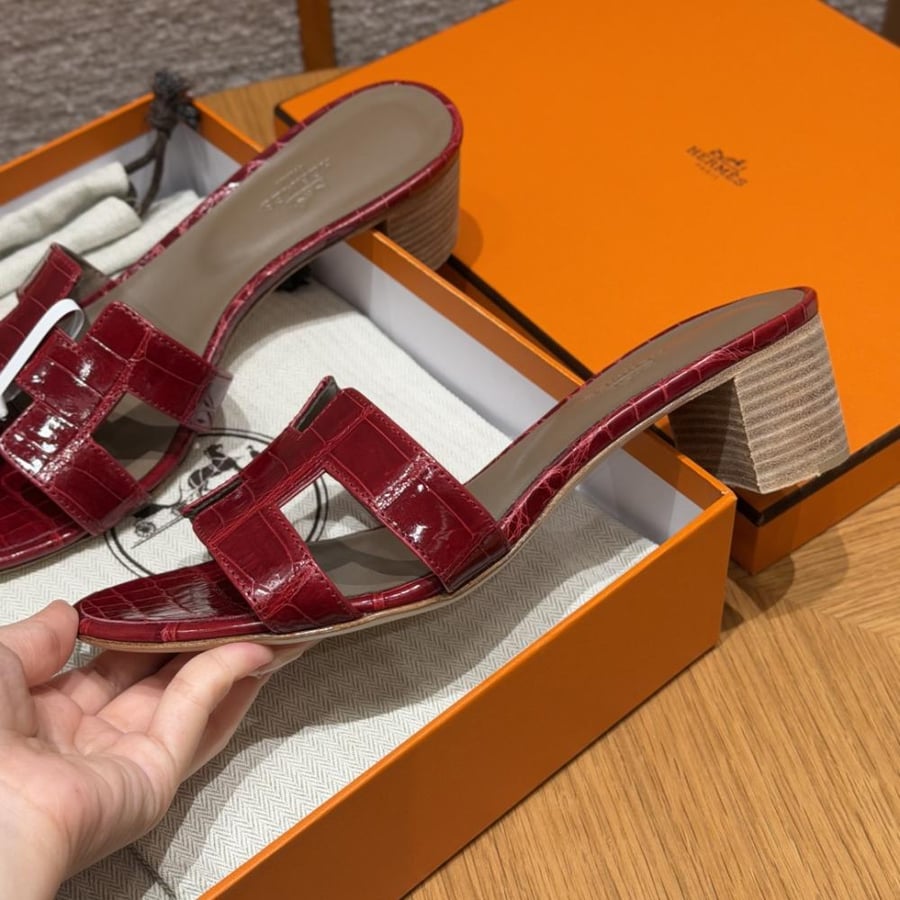 hermes slides crocodile