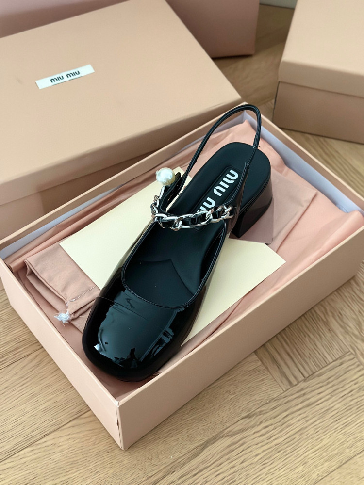Patent leather pumps