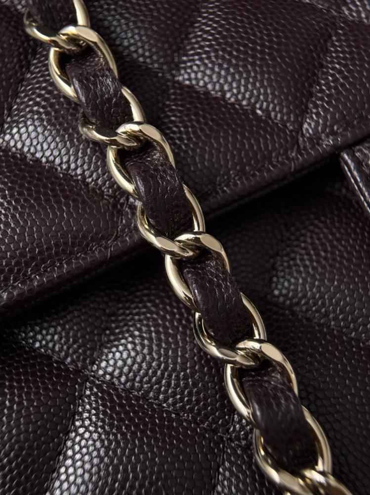 Chanel Caviar Leather Light Gold Hardware Classic Flap Bag – Small Size