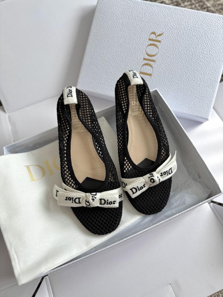 J'Adior Ballet Flat Black Mesh
