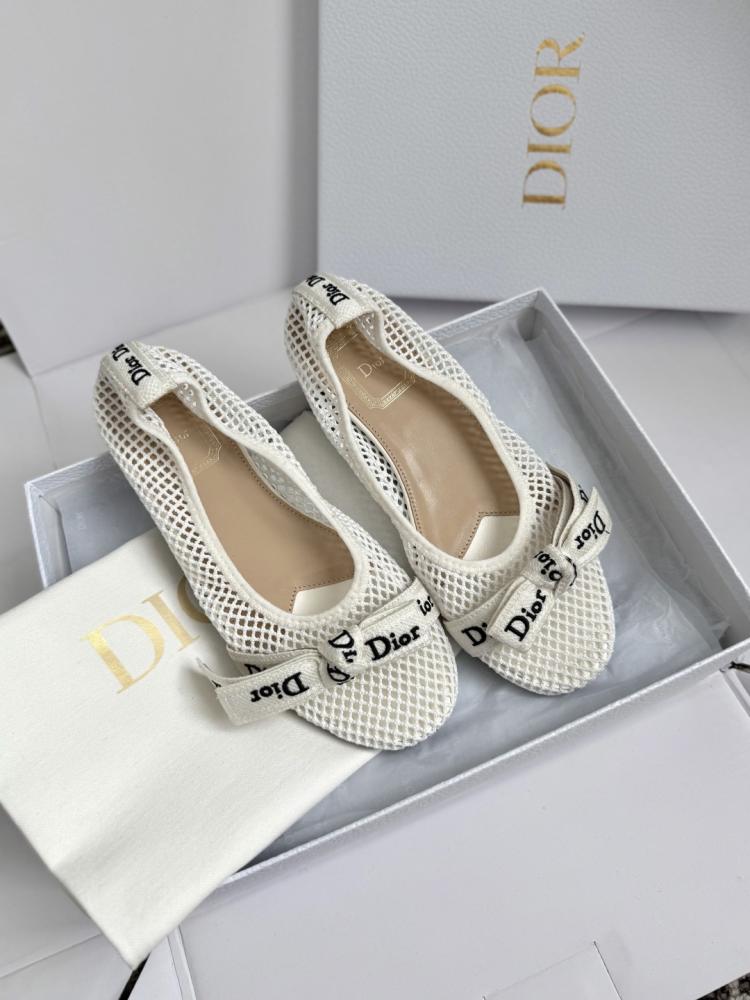 J'Adior Ballet Flat White Mesh