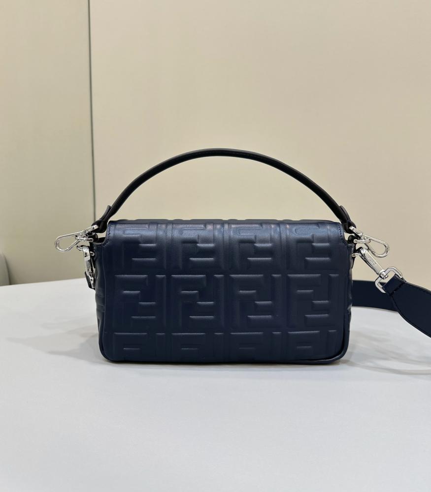 Baguette® Tobacco Dark blue FF jacquard fabric bag