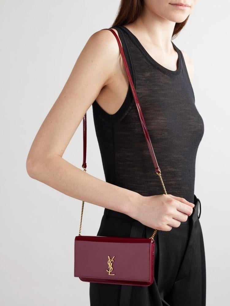 SAINT LAURENT Cassandre Strap leather phone case