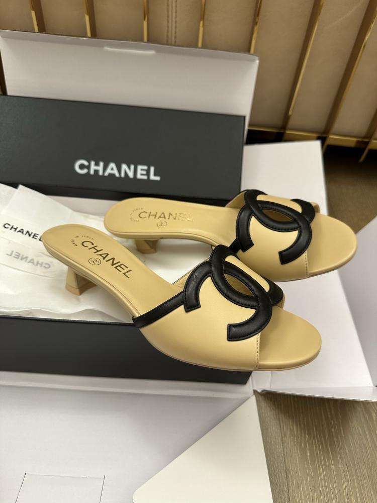 CHANEL Large CC Leather Mule