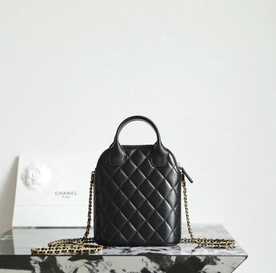 ‏Two-Tone Leather & Suede  Bag