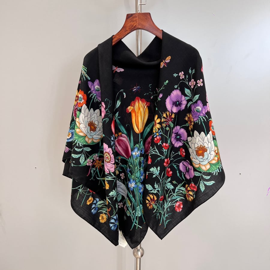 FLORA PRINT SILK SHAWL