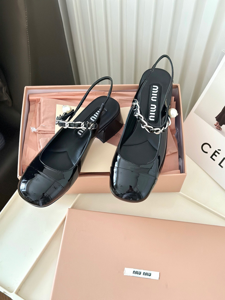 Patent leather pumps