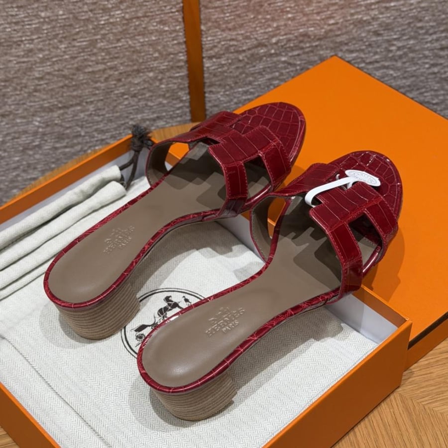 hermes slides crocodile