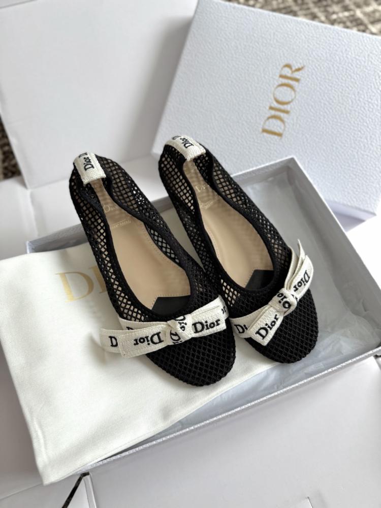 J'Adior Ballet Flat Black Mesh