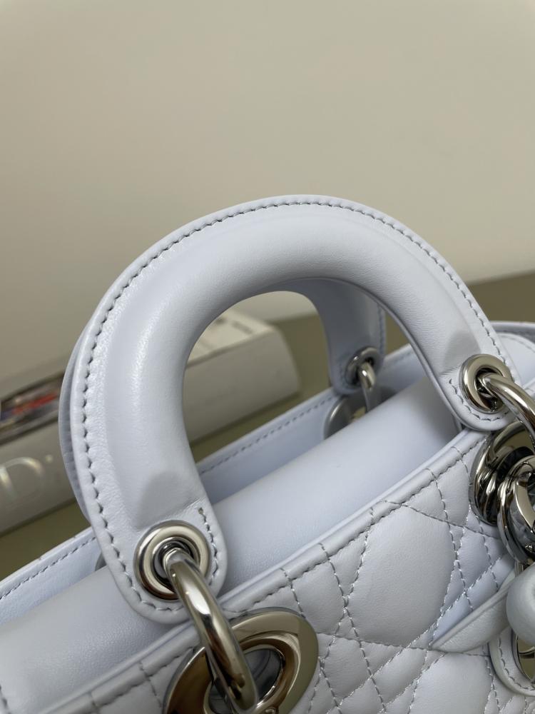 Mini Lady D-Joy Bag Ice Blue Cannage Lambskin
