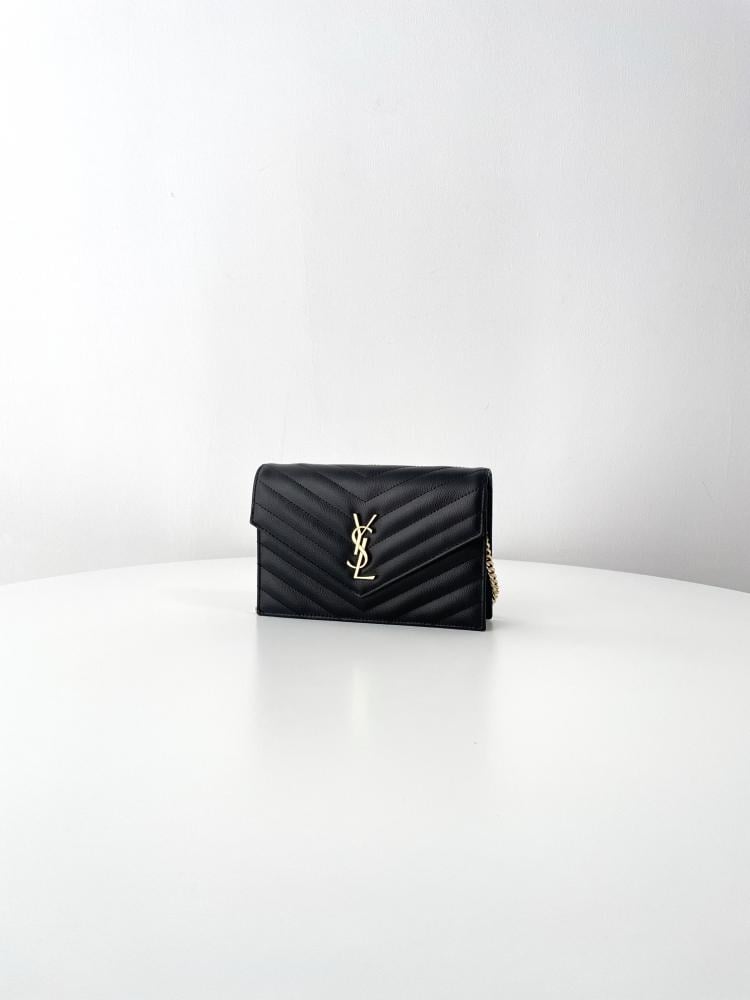 SAINT LAURENT Cassandre envelope chain wallet