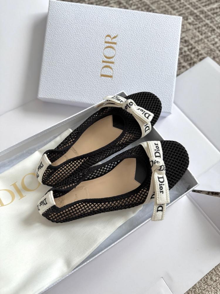 J'Adior Ballet Flat Black Mesh
