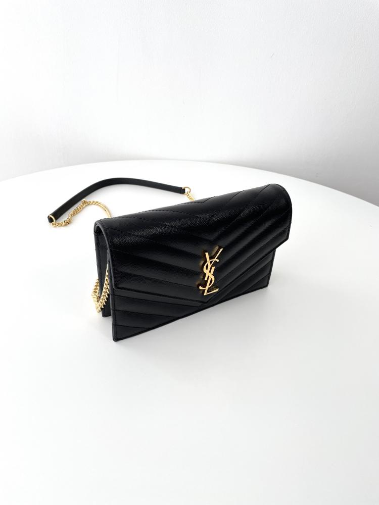SAINT LAURENT Cassandre envelope chain wallet