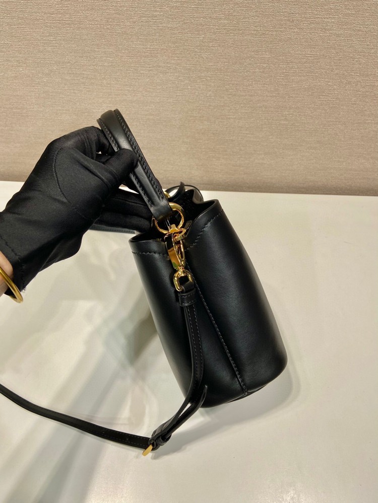 Small Saffiano Leather Prada Panier Bag