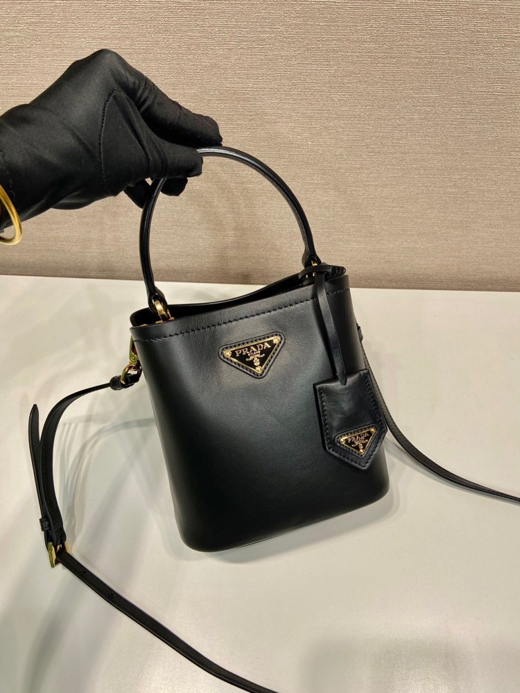 Small Saffiano Leather Prada Panier Bag