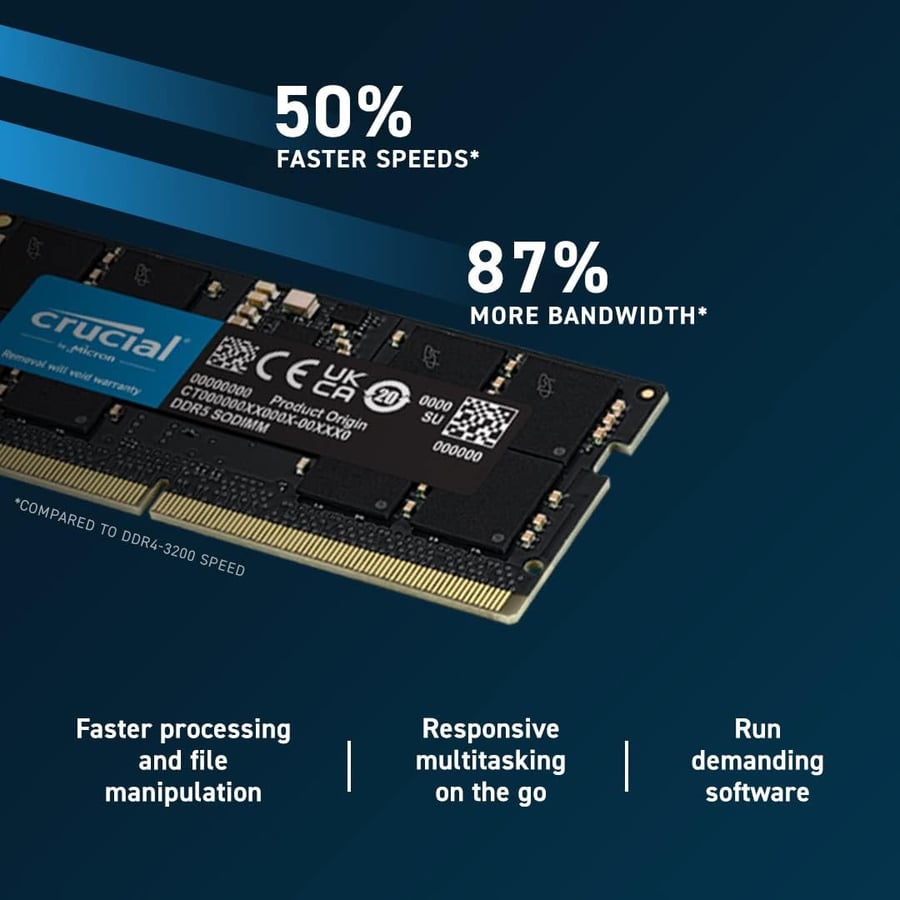 رام Crucial للابتوب DDR5 SODIMM بسعة 8GB