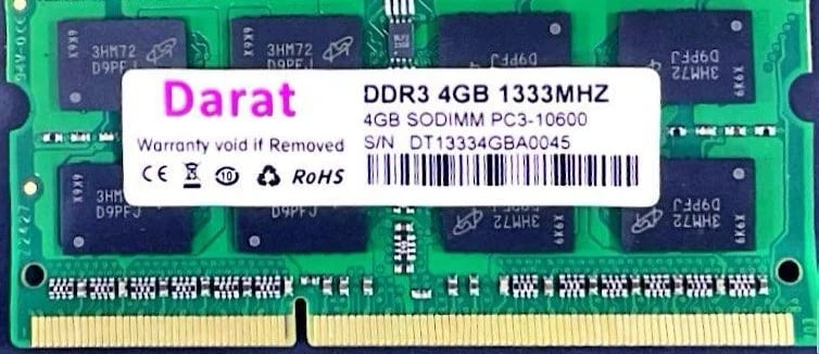 DARAT 4GB DDR3 1333MHz Laptop RAM