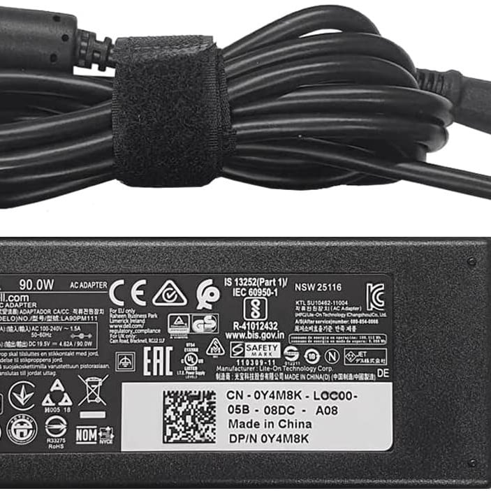 شاحن لابتوب Dell بقدرة 90W، 19.5V/4.62A، طرف Big Pin 7.4×5.0mm