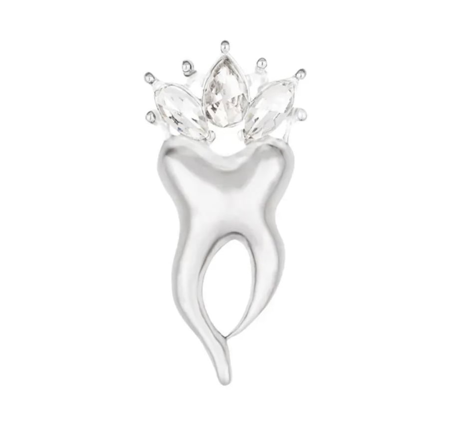Rhinestone Crown Tooth Pins
