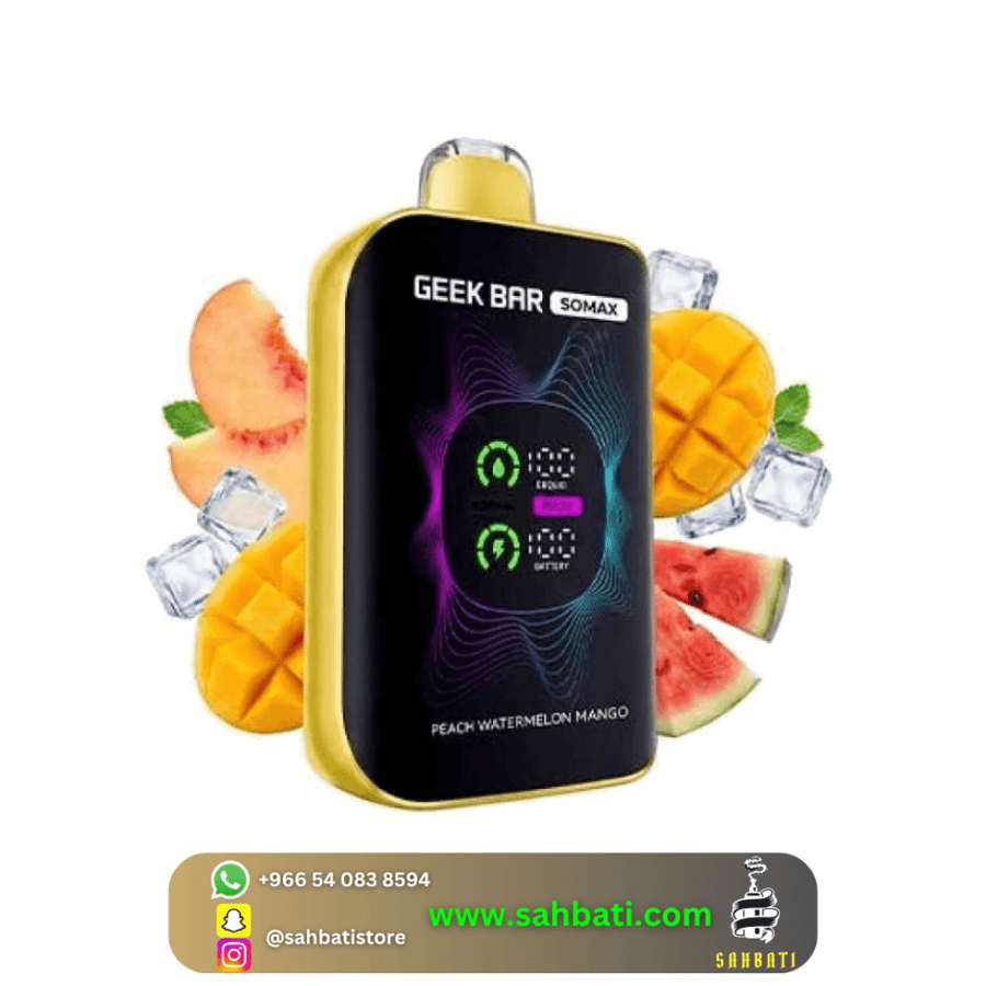 Geekbar Somax Peach Watermelon Mango 80k جيك بار سوماكس خوخ بطيخ مانجو