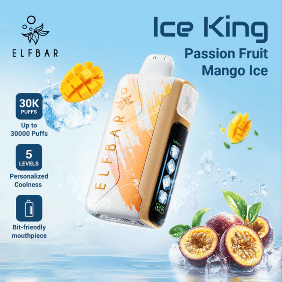 سحبة إلفبار آيس كينغ باشن فروت مانجو آيس 30,000 Elfbar Ice King Passion Fruit Mango Ice